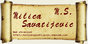 Milica Savatijević vizit kartica